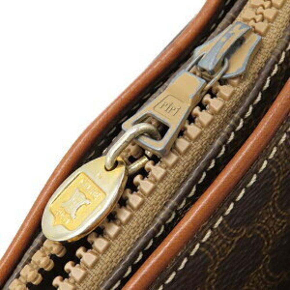 Celine Shoulder Tote Logo Brown Handbag Leather Bag Triomphe Macadam - Picture 5 of 9